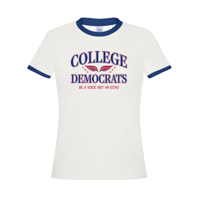 College Democrats Winged Text PR Shirt 2