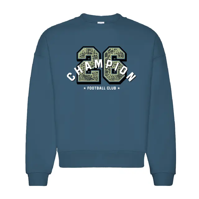Football Club Cheetah Print Number Text PR Crewneck 2