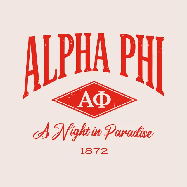 Alpha Phi Block Lettering Diamond Graphic PR Shirt