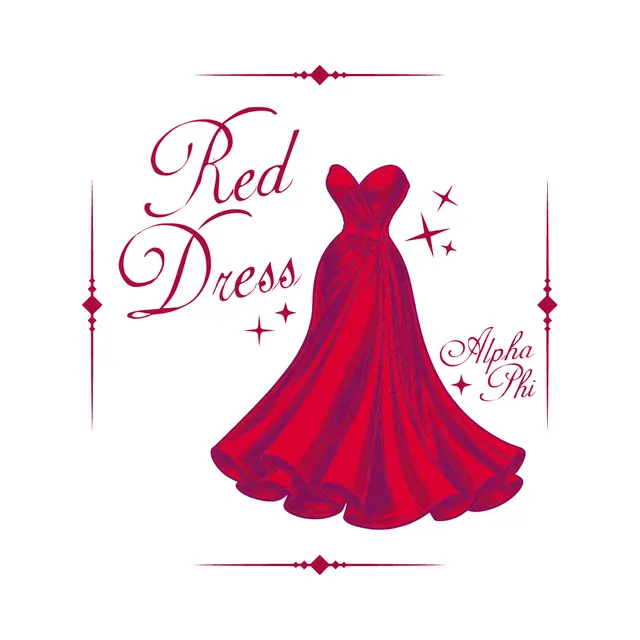Alpha Phi Red Dress Graphic Formal Shirt