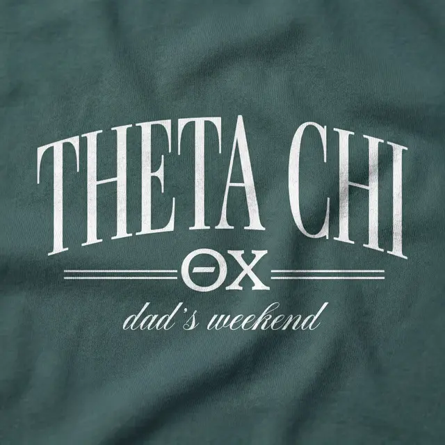 Theta Chi Stacked Serif Text Dad's Weekend Sweater