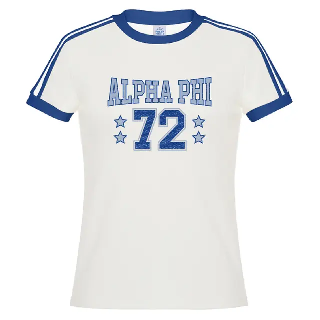 Alpha Phi Block Letters and Stars PR Shirt 2