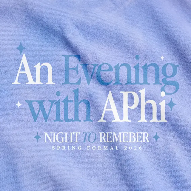 Alpha Phi Elegant Serif Texts and Sparkles Spring Formal Sweater
