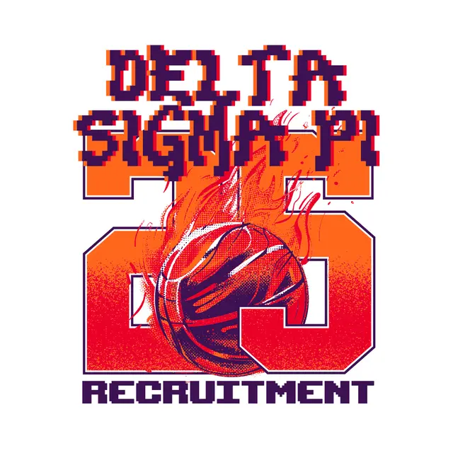 Delta Sigma Pi Flaming Basketball Recruitment Shirt