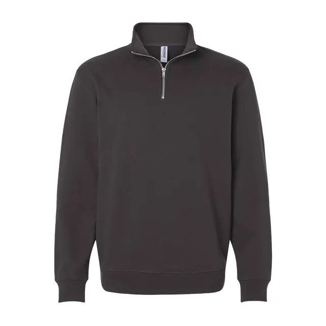 Independent Trading Co. Unisex Midweight Quarter-Zip Pullover Asphalt Front