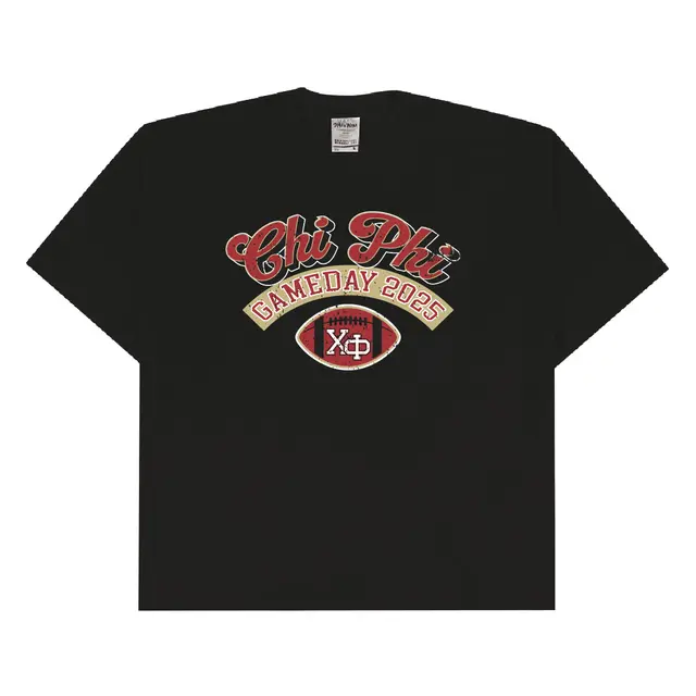 Chi Phi Bold Script with Football Game Day Shirt 2
