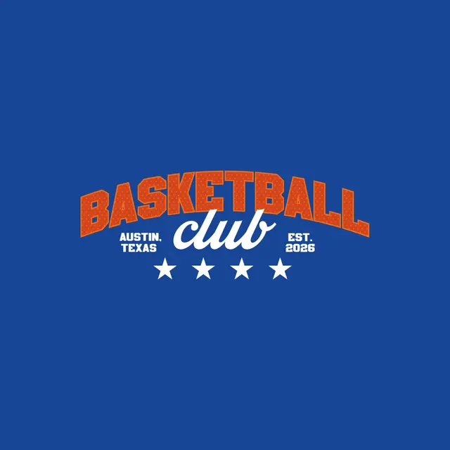 Basketball Club Dotted Block Lettering with Stars Crewneck