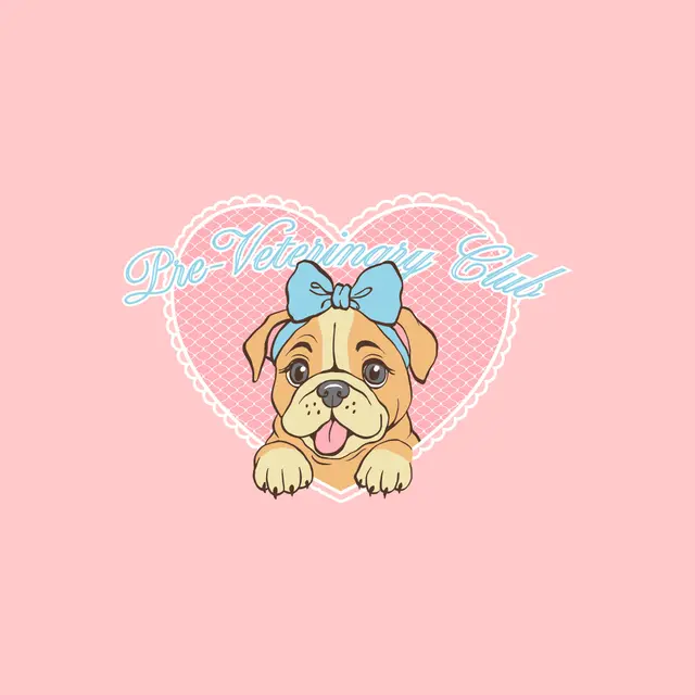 Pre-Veterinary Club Cute Puppy Heart PR Crewneck