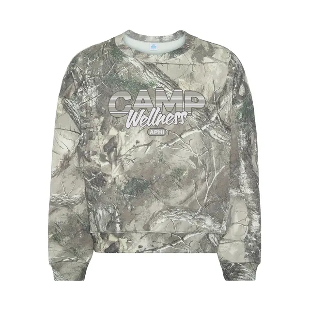 Alpha Phi Striped Camp Wellness Crewneck 2