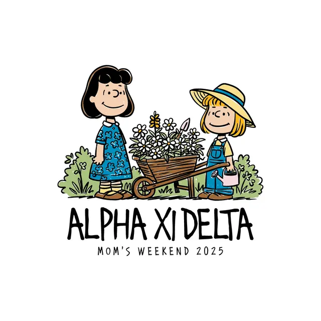 Alpha Xi Delta Cartoon Garden Mom's Weekend Crewneck