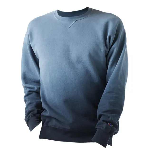 Champion Unisex Dip Dye Crew cd400d Black Ombre Front