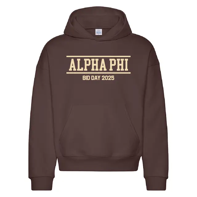 Alpha Phi Bold Block Text Bid Day Hoodie 2
