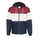 Customizable Weatherproof Weatherproof Vintage Colorblocked Hooded Rain Jacket 20601 Red-White-Navy Front