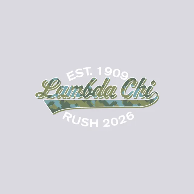 Lambda Chi Alpha Camouflage Script Rush Shirt