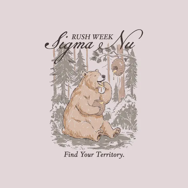 Sigma Nu Bear and Honey Rush Week Shirt
