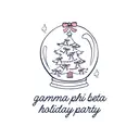 Gamma Phi Beta Snow Globe Tree Holiday Party Shirt