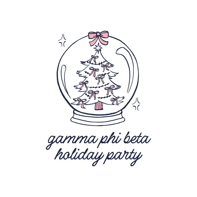 Gamma Phi Beta Snow Globe Tree Holiday Party Shirt