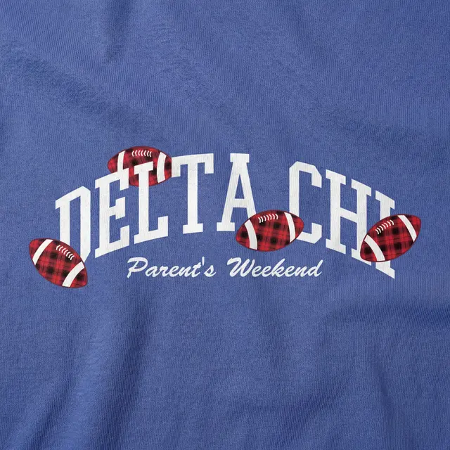Delta Chi Plaid Football Parent's Weekend Crewneck
