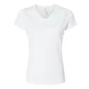 SubliVie Women's Polyester Sublimation V-Neck Tee White Front