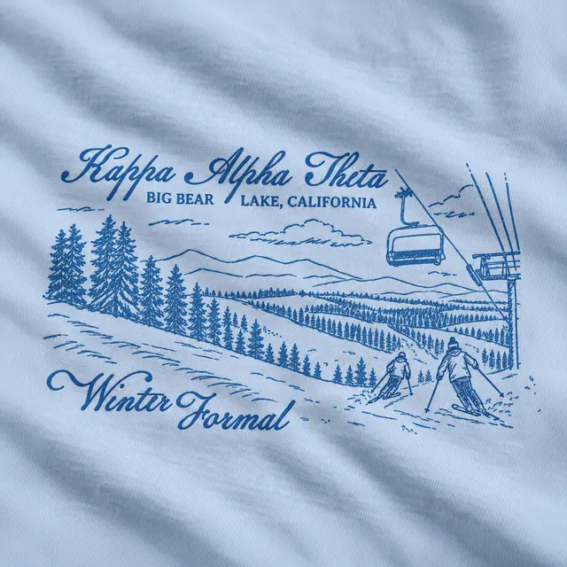 Kappa Alpha Theta Skiing Landscape Winter Formal Shirt