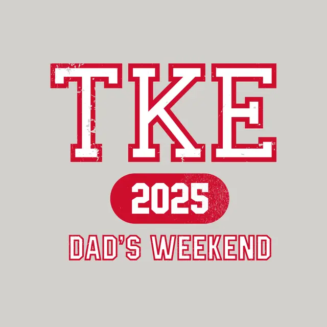 Tau Kappa Epsilon Distressed Block Lettering Dad's Weekend Crewneck