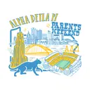 Alpha Delta Pi Cityscape Illustration Parents Weekend Shirt