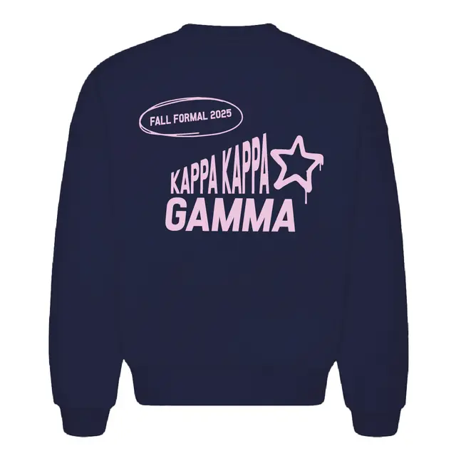 Kappa Kappa Gamma Pink Star Text Formal Crewneck 2