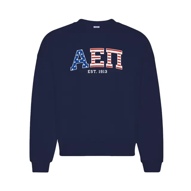 Alpha Epsilon Pi Star Spangled Typography PR Crewneck 2