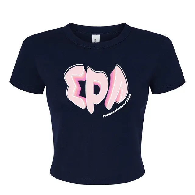 Sigma Rho Lambda 3D Pink Block Letters Parents Weekend Shirt 2