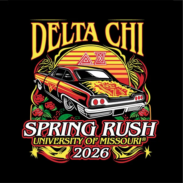 Delta Chi Classic Car and Roses Rush Shirt