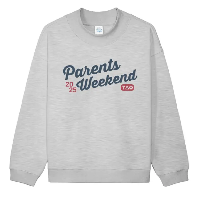 Tau Delta Phi Bold Script Parents Weekend Crewneck 2