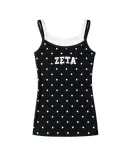 Zeta Curved Text Polka Dot PR Tank