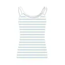 Fresh Prints  Bailey Layered Tank Cream Blue Grey Stripes mto Front