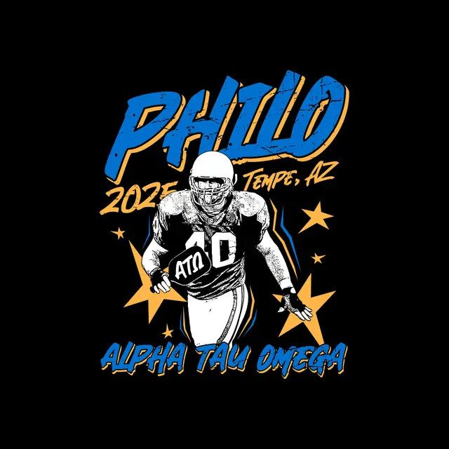Alpha Tau Omega Football Player Graphic Philanthropy Shirt