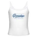 Denim Patterned Varsity Graphic Game Day Tank Design for Alpha Gamma Delta