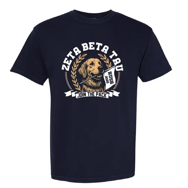 Zeta Beta Tau Dog Illustration Rush Shirt 2