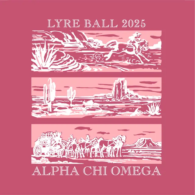 Alpha Chi Omega Sunset Desert Landscape Formal Shirt