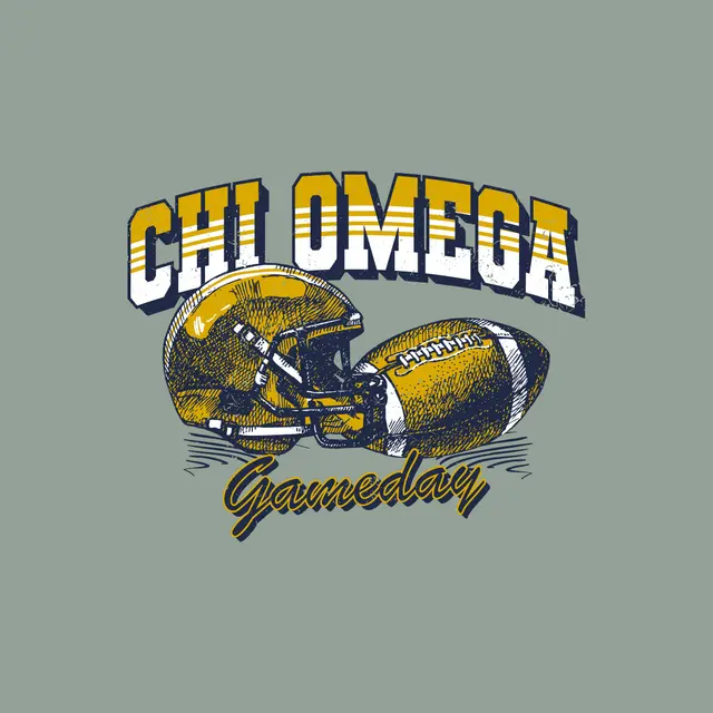 Chi Omega Bold Football Game Day Hoodie 2
