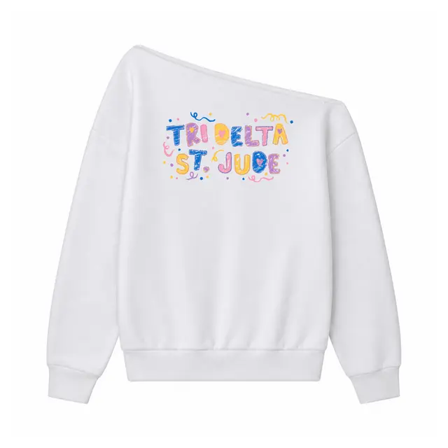 Delta Delta Delta Colorful Hand Drawn Text Philanthropy Hoodie 2