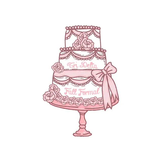 Delta Delta Delta Pink Cake Design Fall Formal Shirt