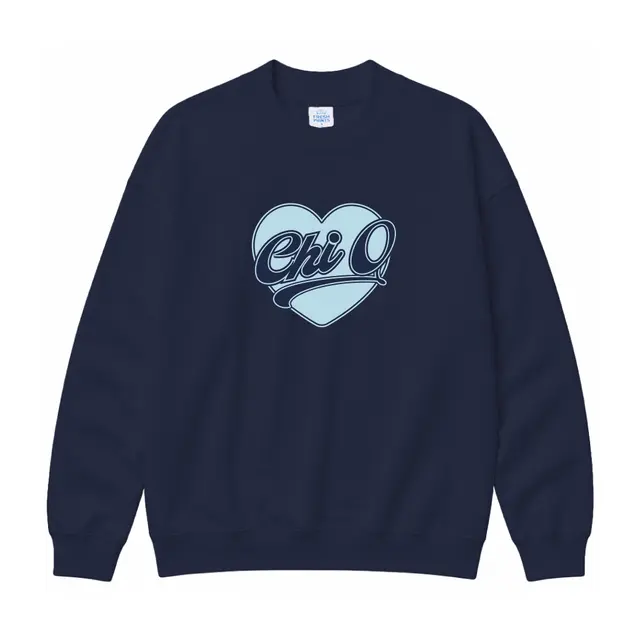 Chi Omega Blue Heart Illustration PR Sweater 2