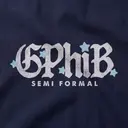 Gamma Phi Beta Flowing Script Stars Semi Formal Sweater