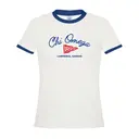 Chi Omega Flowing Script and Flag PR Shirt 2