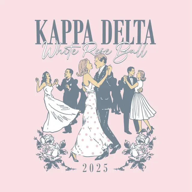 Kappa Delta Dancing Couples White Rose Ball Crewneck