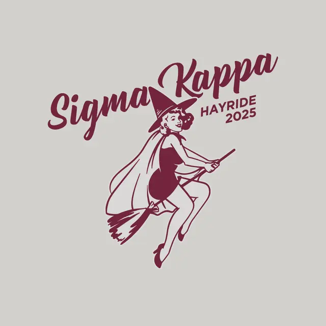 Sigma Kappa Witch on Broom PR Crewneck