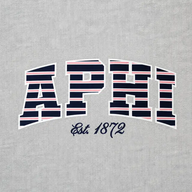 Alpha Phi Striped Block Lettering PR Sweater