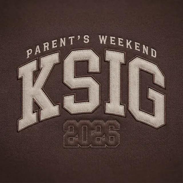 Kappa Sigma Stacked Serif Text Parents Weekend Crewneck