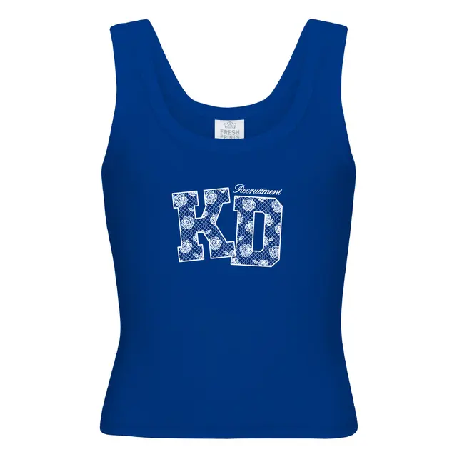 Kappa Delta Rose Pattern Text Recruitment Tank 2