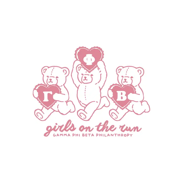 Gamma Phi Beta Teddy Bears Holding Hearts Philanthropy Shirt