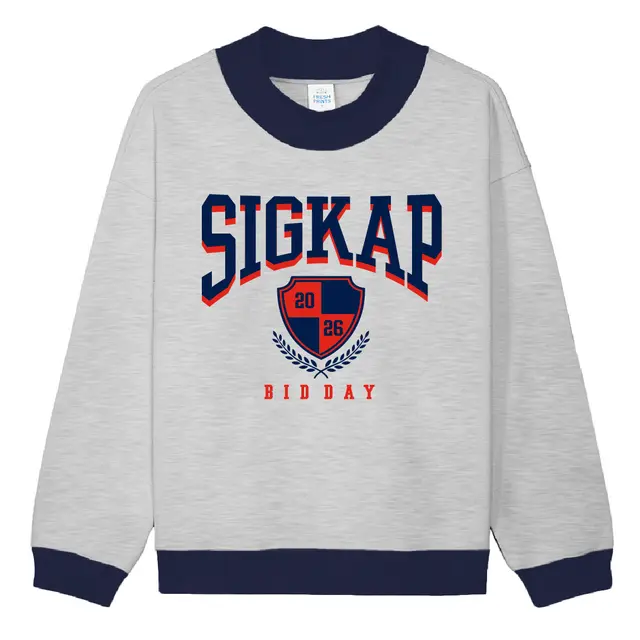 Sigma Kappa Shield and Bold Text Bid Day Crewneck 2